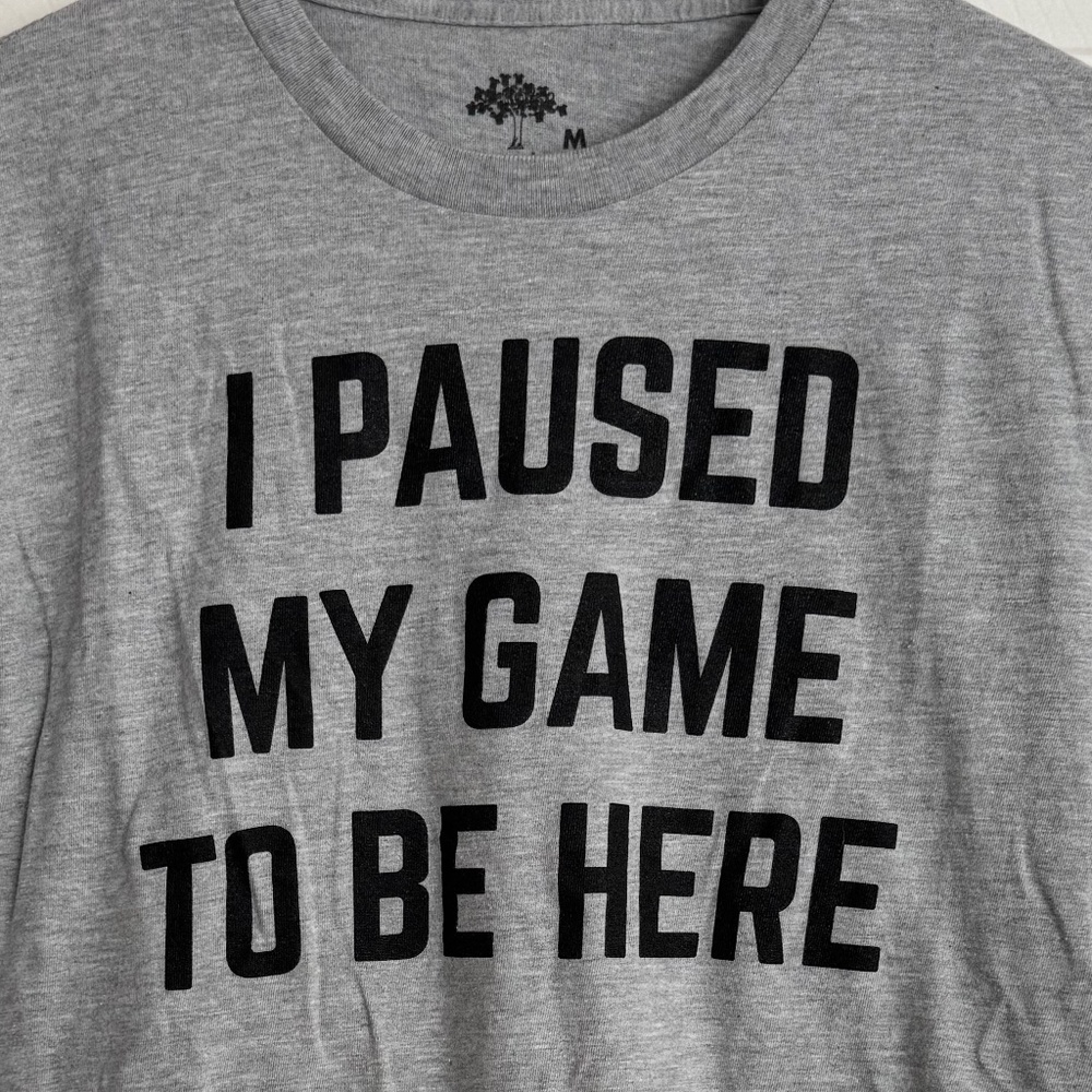 I Paused My Game To Be Here Ann Arbor Grey Unisex T-Shirt Men Medium m